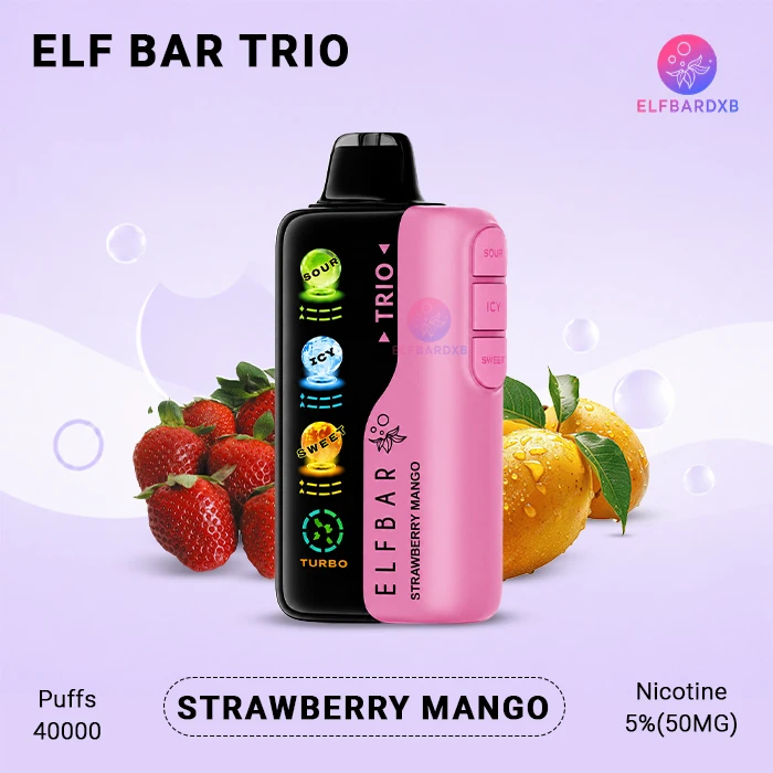 ELFBAR Trio Strawberry Mango 40000 Puffs Disposable Vape